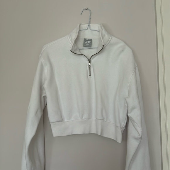 TNA COZY PERFECT CROPPED HALF ZIP SWEATSHIRT Size S - Picture 1 of 5